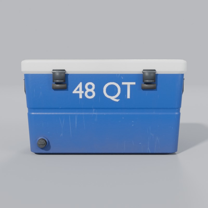 48-quart camp cooler, front view