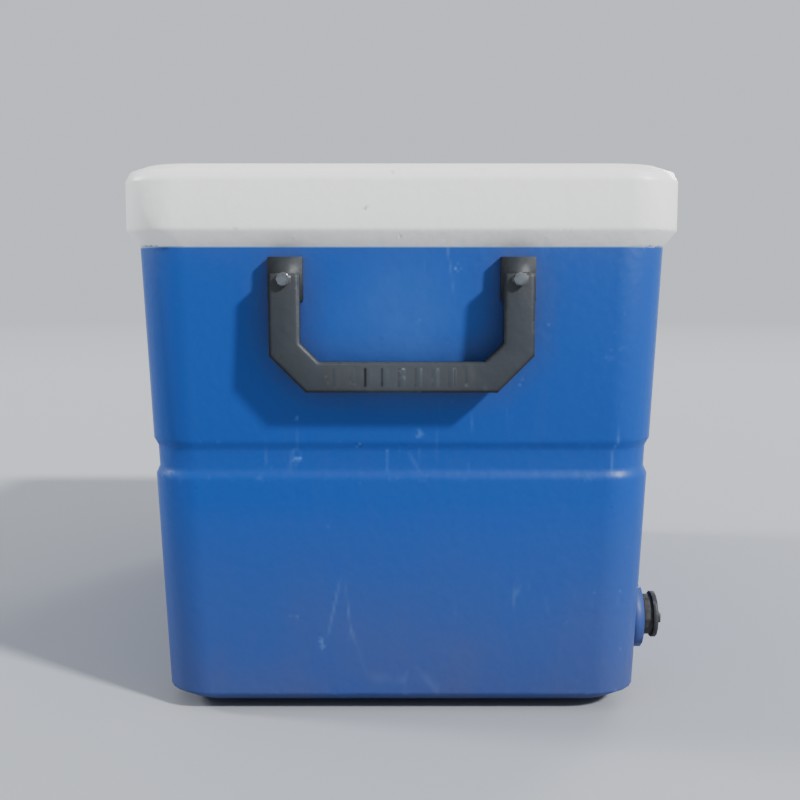 48-quart camp cooler, left view