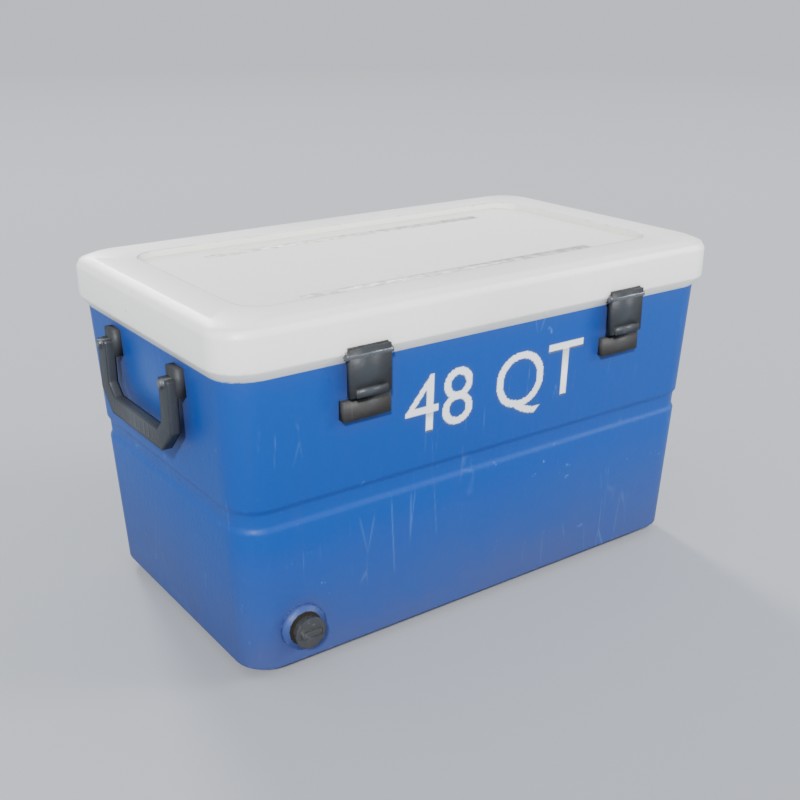 48-quart camp cooler, three-quarter view