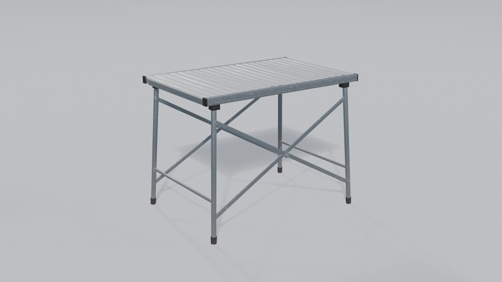 Folding aluminum roll-up camp table