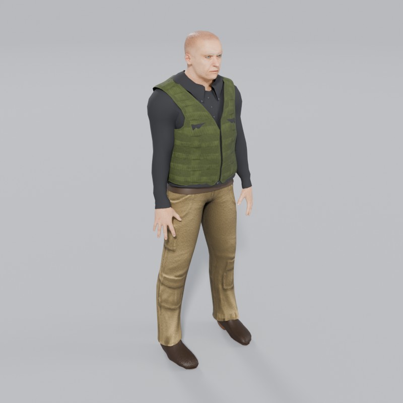 Dave, overlander, three-quarter view