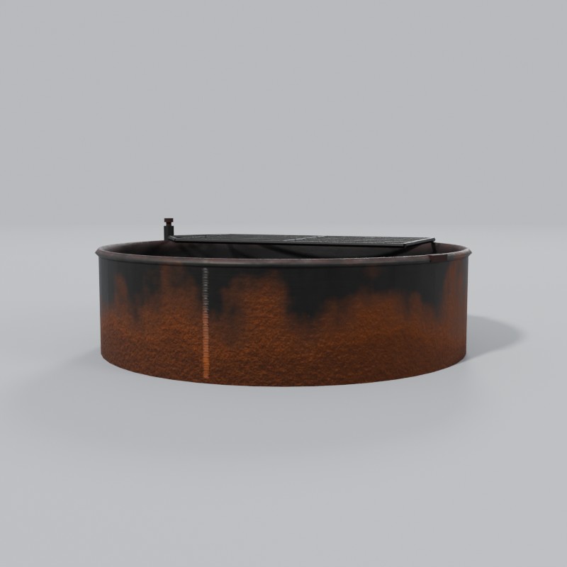Forest Service steel campfire ring, front view