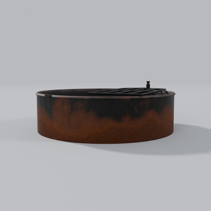 Forest Service steel campfire ring, right view