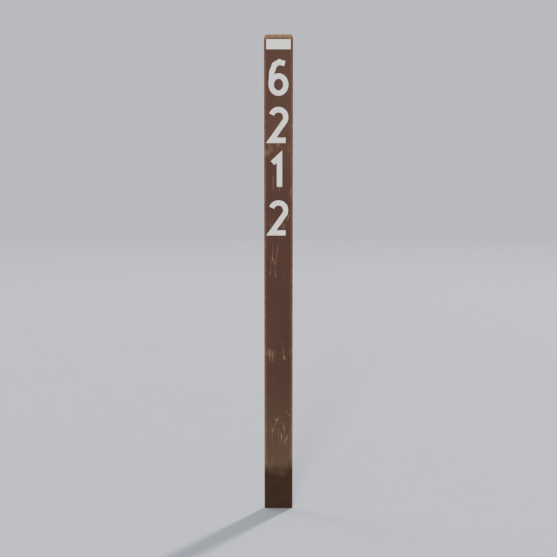 Forest Service road-number post, back view