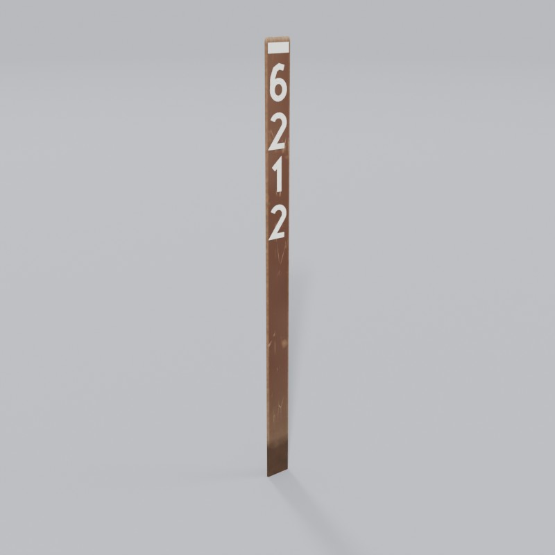 Forest Service road-number post, three-quarter view