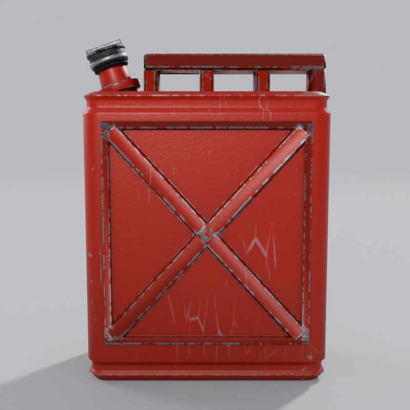 20-liter steel jerry can, back view