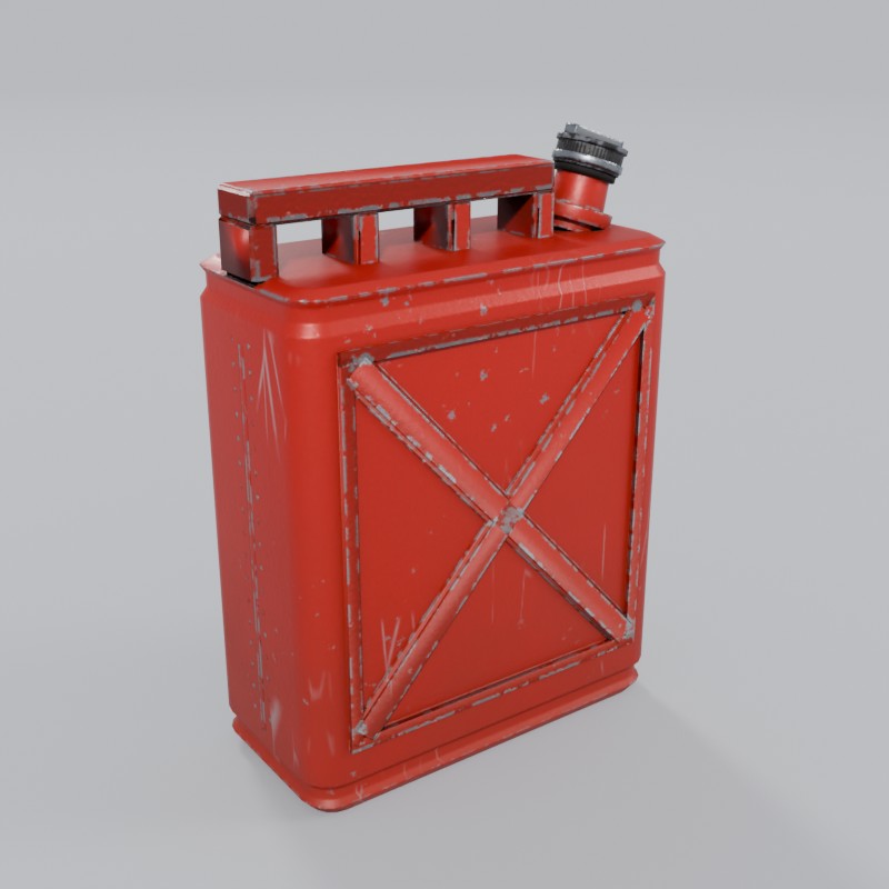 20-liter steel jerry can, three-quarter view