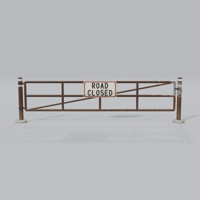Brown pipe swing gate, front view