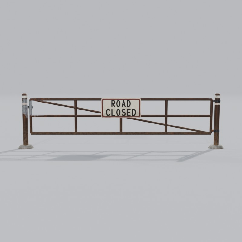 Brown pipe swing gate, back view