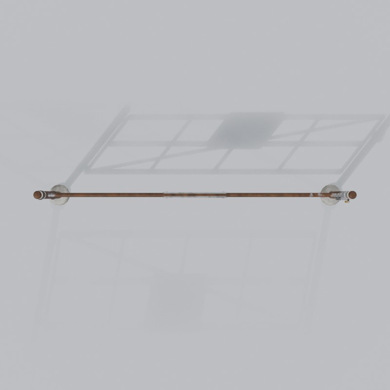Brown pipe swing gate, top view