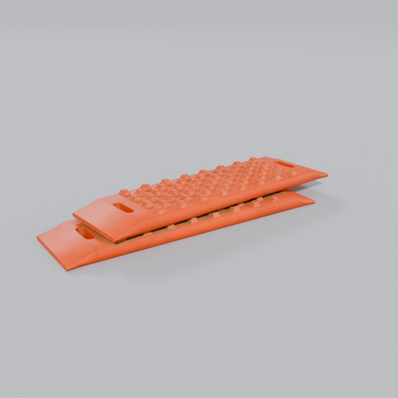 Pair of traction recovery boards, three-quarter view
