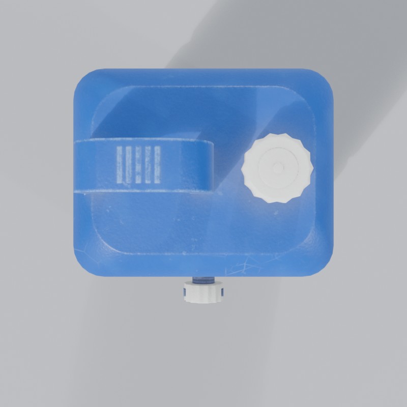 7-gallon blue water jug, top view