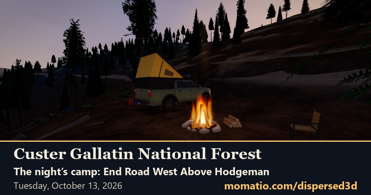 The game’s view of End Road West Above Hodgeman in Custer Gallatin National Forest